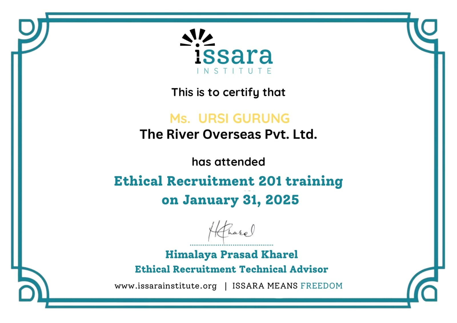 Ethical Recruitment Training, Issara Institute, page 1